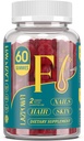 Biotin Gummies for hår, hud og negler - Hår vitaminer for menn og kvinner, 10.000mcg Max styrke vitamin B7 for hårvekst og sterkere negler,60 greve - Cranberry Falvor