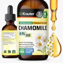 BIO KRAUTER Kamille Blomster Tinktur - Kamille Ekstrakt - Inneholder Apigenin - Supplement for avslapning og ro støtte - alkohol og sukker gratis - Vegan Drops 2 Fl.Oz.