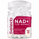 NAD+ Tilskudd til kvinner - NMN Alternativ med β-NAD+, Trans-Resveratrol, CoQ10, D-Ribose - fremmer cellefornyelse, energi og strålende hud helse - 60 kapsler Avansert