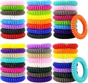 Mosquito Repellent Armbånd 50 Pack, Individuell innpakket Mosquito Repellent Bands med 60 stk Mosquito Repellent klistremerker, DEET-fri mosquito Wristbands Patches for voksne og barn innendørs utendørs