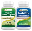 Beste Naturals Triphala 750 mg & Probiotic 10 Strains & 30 milliarder CFU