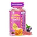 Squiggles Sniffle Berries Elderberry Gummies med Bee Propolis & Echinacea, Kids Immune Booster, Propolis Gummies for helse, Todler Vitaminer for immunstøtte, Tasty Chewy Gummy (100 greve)