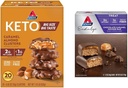 Atkins Caramel Almond Clusters, Glutenfri, Høy i Fiber, 1g Sukker, 2g Netto Carb, Keto Vennlig, 20 Count & Endulge Sjokolade Caramel Mousse Bar, Dessert Favoritt, 1g Sukker, Høy i Fiber, 5 Count