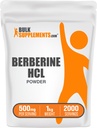 BulkSupplements.com Berberine HCl pulver - Berberine Supplement, Berberine 500 mg, Berberine pulver - Glutenfri, 500 mg per servering, 1kg (2,2 lbs) (Pack of 1)