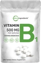 Mikroingredienser Vitamin B1 500mg Per servering, 240 tabletter | Vitamin B1 Thiamin Supplement, Essential B Vitaminer | Støtter metabolisme og sunn nervesystem | Ikke-GMO, lett å svelge