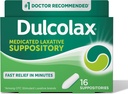 Dulcolax Stimulant Laxative Medisinerte Suppositorier, Forutsigbar og effektiv healing Relief, Bisakodyl 10 mg, 16 greve