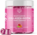 FIOR 60 ct Biotin og collagen kosttilskudd. Beste collagen & Biotin vitaminer for hår hud og negler. Collagen Gummies & Biotin Gummies er hårhud og negler vitaminer skjønnhet Gummies.