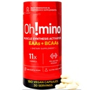 Oh!mino essensielle Aminosyrer Supplement. Koffeinerte kapsler. Alle 9 EAA, BCAA og den perfekte Amino for trening, Amino energi, og å bygge muskler, og gjenopprette raskere.
