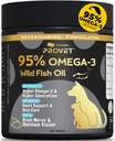 95 % Omega 3 Fiskeolje for hunder og katter, Vet-formulert med RTG prosessert lakseolje, maksimal EPA & DHA, støtter hjerte, hud, Coat, felles, Heart & Immune Health, 100 myke geler