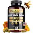 Jord Elixir 3-i-1 Økologisk Bee Pollen Capsule – Ikke-GMO, ren rå Bee Pollen, Royal Jelly, Propolis Extract for kvinner og menn – Naturlig energi, Immun & Vitality Support – 180 Propolis Capsules