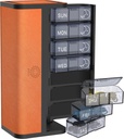 7-dagers AM/PM Pille Arrangør med Scratch-Resistant Leather Case - Portable Weekly Travel Medicine Box med avtagbare daglige poser og personvern Design (Bright Orange)