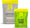 Ascent Casein Protein pulver Vanilla Bean 2 lb & plante protein pulver sjokolade 18 serveringer