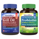 Krill Olje og probiotika 50 milliarder pund, profesjonell klasse, ikke-GMO, hjerte, ledd, Gut funksjon og immunstøtte