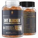 DHT Blocker Gummies Hårvekst Supplement, Super Potens så Palmetto & Biotin 10000 mg for kvinner og menn, pluss 12 proprietære blanding - Forebygging av hår tap, blokkering av DHT Reseptorer, Hormonal Balance