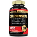 Goldenseal Root Capsule med Echinacea, Mullein Leaf, Plantain og mer - 90 Veggie Capsules - 7in1 støtter immunsystem, Digestiv helse, glatt pustende og kroppens ledelse