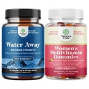 Bundle av vann borte piller - Fluid Retention Supplement med Dandelion Leaf Ekstrakt for utblåsing Relief - Kapsler for ben og føtter Svelling og kvinners multivitamin Gummies for voksne energi og immunitet