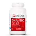 PROTOCOL FOR LIFE BALANCE DHA-500 - DHA 500mg & EPA 250mg - Fish Oil Supplement - Hjerne Helse & Støtte - Easy Digestion - Ikke-GMO & Halal - 120 Softgels