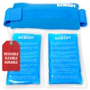 Perfekt Remedy 2-Pack Gel ispakker for skader med remdeksel, fleksibel varm kald kompressor, beroligende myke ispakker for hjelp i skadeforhold, alternativ til varme vannflasker (blå, vanlig)