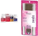 Lipo-Flavonoid dag og natt Tinnitus Relief Combo Kit med vitaminer, 90 kapler og sveitsere Premium Cotton Swabs, 300 greve