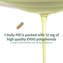 OleocanTM Capsules - 90 dagers forsyning - Premium EVOO Polyfenol Supplement - 3,5 mg Oleocanthal og 3,5 mg Oleacein - Bred Spectrum
