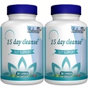 15-dagers rensing, Gut og Colon støtte, avansert 15-dagers Gut rensing detox for kvinner og menn med senna, Cascara Sagrada & Psyllium Husk, Non-GMO, 30 kapsler