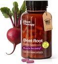 Planteterapi Beet Root Capsules Produsert i USA 4 måneders Supply Boosts Stamina, kjemper tretthet, flott for muskel gjenoppretting og kardiovaskulære helse kosttilskudd for kvinner og menn 120 vegetarisk kapsel