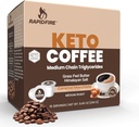 Rapidfire Caramel Macchiato Ketogene høy ytelse keto kaffe pods, støtter energi og metabolisme, vektkontroll, enkelt server K Cup, brun, 16 greve