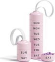 Søt pilleorganisator med 7 store sammenligninger, beitfe ukentlig pille boks for reise, søte daglige piller saken 7 dag, med 7 store stabbar sammenligninger, pilleholder for vitamintilskudd medisin (pink)