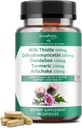 GREENPEOPLE Liver Cleanse Detox & Repair - Styrke Melk Thistle 30X ekstrakt - Standardisert og konsentrert 80% Silymarin w/Vitamin,95% curcuminoids & 17+Liver Helse Nutrienter til Revive & Thrive