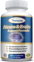 Neuro og hjernepleie, ekstra styrke hjernesupplement for minne, fokus og klarhet - Økt hukommelsesfunksjon, Intelligence nivåer og fokus, Premium Brain Health Supplement for menn og kvinner, 60 kapsler
