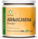 Organisk Ashwagandha Root pulver | 5.29oz Reusable Jar | 100% rå fra India | Withania Somnifera - Ayurvedic Herbal Supplement pulver