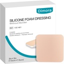 Dimora silikonskum kjole uten grense 10 pakke- 3"x 3" høy absorberende vanntett bandasjer for sår, cuttable pads for sårpleie og kjoler