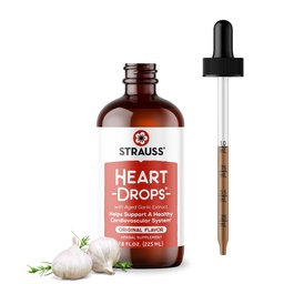 Strauss Naturals Heart Drops – Naturlig Mistletoe & Agdert hvitløk Ekstrakt hjerte helse supplement – bidrar til å opprettholde sunn kardiovaskulær system – Vegan & ikke-GMO – 225 ml flaske
