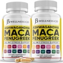 Ashwagandha Maca Root Fenugreek Supplement med Tongkat Ali Ginseng - Assister med Mood & Thyroid helse - laget i USA - 120 Count