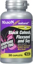 MASON NATURAL Menopause Trio: Black Cohosh, Flaksfrø, & Soy (utendørs utgivelse) - Kan alleviate Hot Flashes & Night Sweats*, støtter sunn hormonbalanse*, 30 Caplets