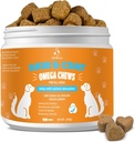 Hud og coat Chews for hunder - kløende hud hund Supplement støtte varme flekker komfort og shedding allergi felles helse med Omega 3 Fish Oil, EPA & DHA fettsyrer, Bacon Flavor 100 grev myk behandlinger