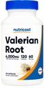 Nutricost Valerian Root Capsules (1000mg Per Serving) 120 Capsules - 4000mg Ekvivalent Per Serving (4:1 Ekstrakt), Vegetariske Caps, Glutenfri, Ikke-GMO