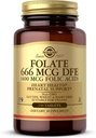 Solgar Folate 666 mcg DFE (Folsyre 400 mcg) - 250 tabletter - Prenatal støtte - Ikke-GMO, Vegansk, Glutenfri, Dairy Free, Kosher - 250 serveringer