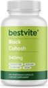 BESTVITE Svart Cohosh 540mg (240 vegetariske kapsler) - Ingen stearates - Ingen fillers - Vegan - Ikke GMO - Glutenfri