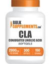 BulkSupplements.com Conjugated Linoleic Acid Softgels - CLA Supplements, CLA 2000 mg, CLA Saflower Capsules, CLA piller - 2 CLA Softgels per servering, 150-dagers Supply, 300 Softgels