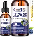 2 Pack Kalium Magnesium Supplement Liquid - høy absorpsjon Calcium Complex & Kalium Plus Kalsium, vitamin D3, sink for benkramper og bein & energi og immunstøtte - 4 Fl oz