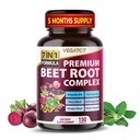 VEGATOT Beet Root * USA laget og testet* Konsentrert med Ginseng Maca Root Ashwagandha - Energi Stamina Immune Support (150 Count (Pack of 1))