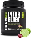 NutraBio Intra Blast Bcaa pulver Aminosyre Supplement, elektrolyt og hydrasjon blanding, Intra, pre trening og muskelgjenvinning, 20g Eaa Aminosyrer pulver, 5g Glutamin- Cherry Limeade, 30 Servering