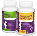 Intim Rose Combo Pack! Flora Bloom Probiotika for kvinner (en flaske) og boric Balance Boric Acid (en flaske) 2 pakke
