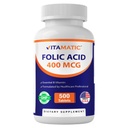 Vitamatisk folsyre 400 mcg - 500 vegetariske tabletter - Vitamin B9