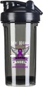 Min helt er nå min engel Pancreatic Cancer 18 Ounce Shaker flaske drink blander lakk-sikker pre trening protein rister måltid erstatning rister flasker 500ML/18 Oz svart