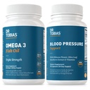 Dr. Tobias Omega 3 Fish Oil & Blood Pressure Support Kosttilskudd for hjerte, hjerne, immun, sirkulerende helse, med vitamin C, B6, B12, Niacin, Folat og urter