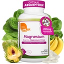 Zahler - Magnesium Supplement Kapsler 200 mg (60 tel) Certified Kosher Bioactive Magnesium Citrat for Max Absorpsjon - Naturlig magnesium Mineral for menn og kvinner - Beste magnesium Supplements