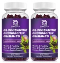 Glukosamine Chondroitin Gummies - 2- Pack, Ekstra styrke 1500mg Glukosamin med MSM & Elderbær, Fleksibilitetsstøtte, Beste Cartilage & Immune Support Supplement for menn og kvinner - 120 count