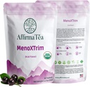 MenoXTrim Økologisk Menopause Relief: Hormon Balance | Bloating | Hot Flashes | Overflødig vann | Midlife Belly | Yerba Mate, Dandelion, Nettle Leaf, Lemon Balm, Turmeric, Ginger | Naturlig Açai Flavor.